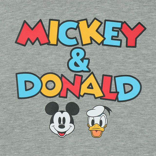 【ベビードール】ミッキー ドナルド 親子お揃い デニムポケットパーカー 0197K / ベビーサイズ キッズ リンクコーデ ペアルック 親子コーデ トップス 長袖 プルオーバー スウェット 肩落ちデザイン ドロップショルダー