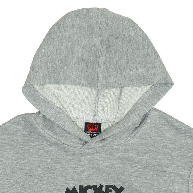 【ベビードール】ミッキー ドナルド 親子お揃い デニムポケットパーカー 0197K / ベビーサイズ キッズ リンクコーデ ペアルック 親子コーデ トップス 長袖 プルオーバー スウェット 肩落ちデザイン ドロップショルダー