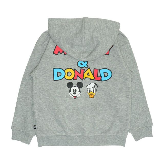 【ベビードール】ミッキー ドナルド 親子お揃い デニムポケットパーカー 0197K / ベビーサイズ キッズ リンクコーデ ペアルック 親子コーデ トップス 長袖 プルオーバー スウェット 肩落ちデザイン ドロップショルダー