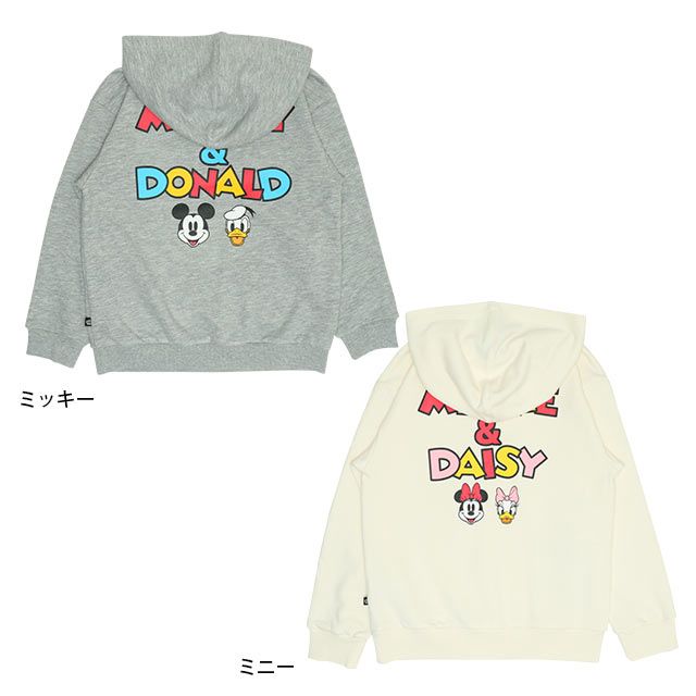 【ベビードール】ミッキー ドナルド 親子お揃い デニムポケットパーカー 0197K / ベビーサイズ キッズ リンクコーデ ペアルック 親子コーデ トップス 長袖 プルオーバー スウェット 肩落ちデザイン ドロップショルダー