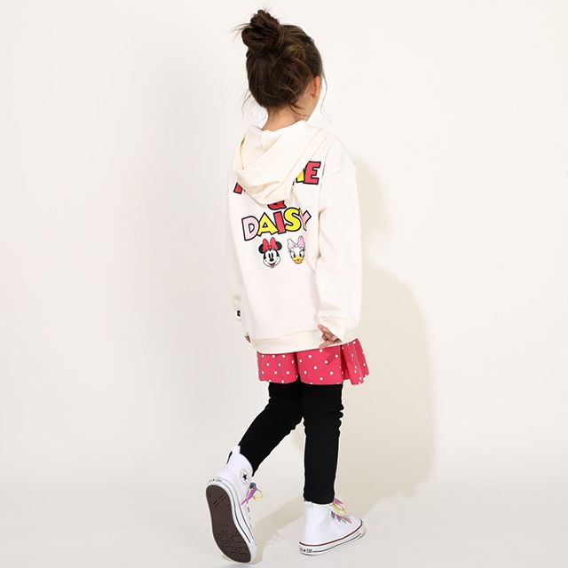 【ベビードール】ミニー デイジー 親子お揃い デニムポケットパーカー 0197K / ベビーサイズ キッズ リンクコーデ ペアルック 親子コーデ トップス 長袖 プルオーバー スウェット 肩落ちデザイン ドロップショルダー