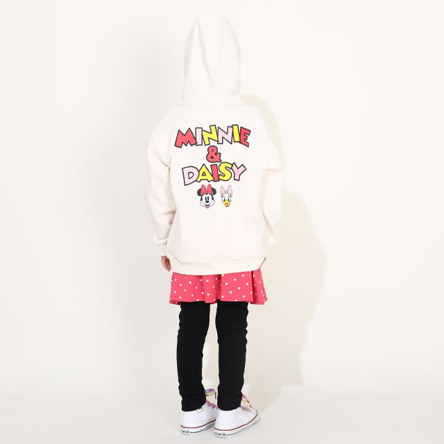 【ベビードール】ミニー デイジー 親子お揃い デニムポケットパーカー 0197K / ベビーサイズ キッズ リンクコーデ ペアルック 親子コーデ トップス 長袖 プルオーバー スウェット 肩落ちデザイン ドロップショルダー