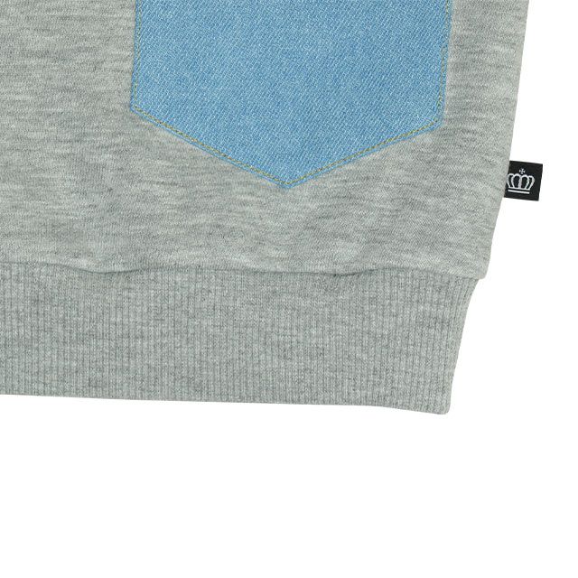 【ベビードール】ミニー デイジー 親子お揃い デニムポケットパーカー 0197K / ベビーサイズ キッズ リンクコーデ ペアルック 親子コーデ トップス 長袖 プルオーバー スウェット 肩落ちデザイン ドロップショルダー