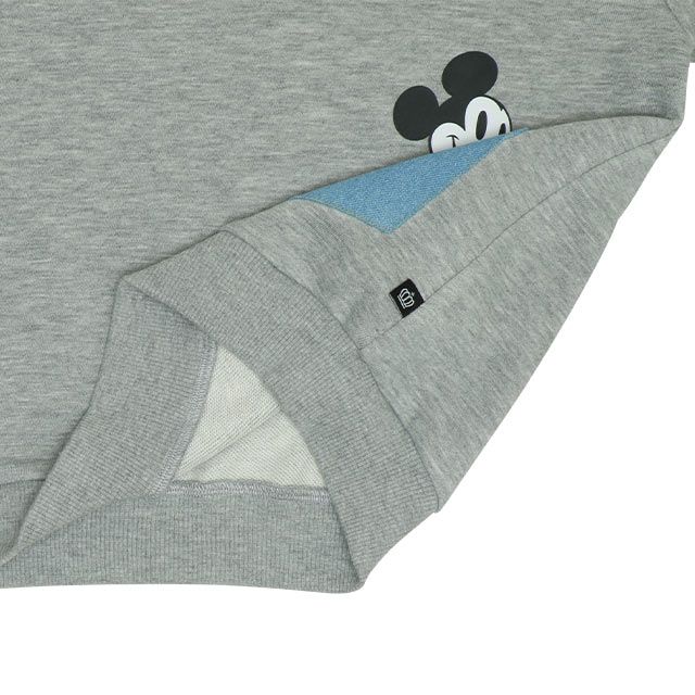 【ベビードール】ミニー デイジー 親子お揃い デニムポケットパーカー 0197K / ベビーサイズ キッズ リンクコーデ ペアルック 親子コーデ トップス 長袖 プルオーバー スウェット 肩落ちデザイン ドロップショルダー