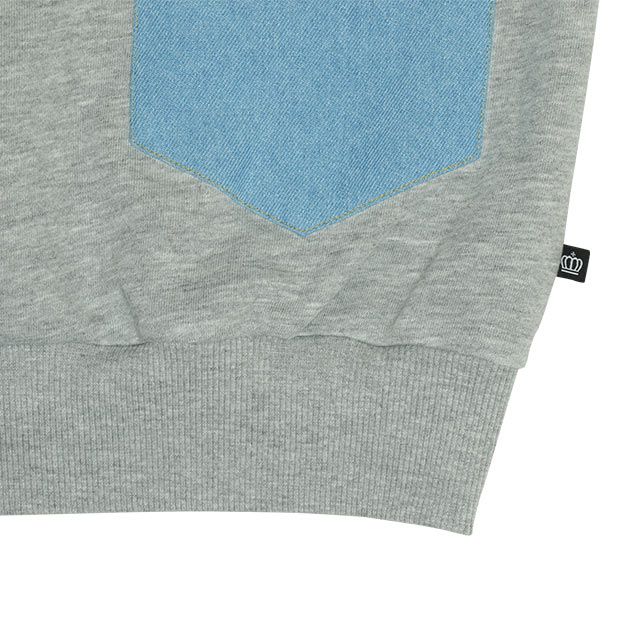 【ベビードール】ミッキー ドナルド 親子お揃い デニムポケット パーカー 0197A / 大人 ユニセックス 男女兼用 リンクコーデ ペアルック 親子コーデ 長袖 トップス トレンド プルオーバー スウェット 肩落ちデザイン ドロップショルダー