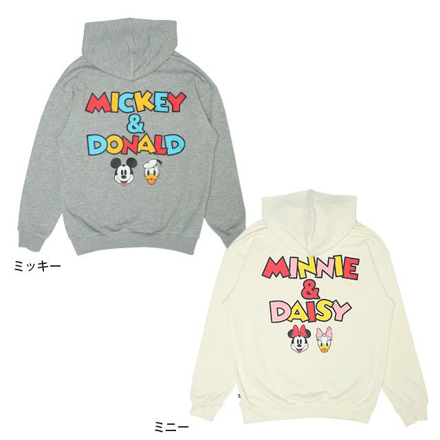 【ベビードール】ミニー デイジー 親子お揃い デニムポケット パーカー 0197A / 大人 ユニセックス 男女兼用 リンクコーデ ペアルック 親子コーデ 長袖 トップス トレンド プルオーバー スウェット 肩落ちデザイン ドロップショルダー