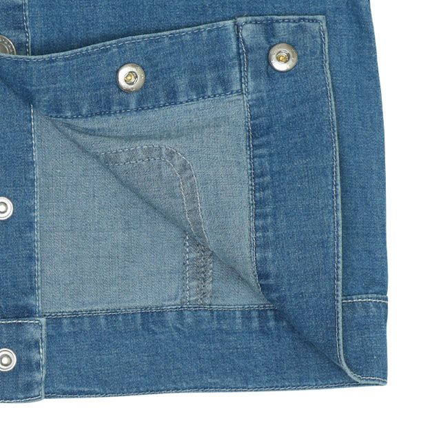 【ベビードール】フリル襟デニムジャケット 0198K / ミニー デイジー ベビーサイズ キッズ 長袖 フード無し ライトアウター 羽織り ストレッチデニム 刺繍 セットアップアイテム