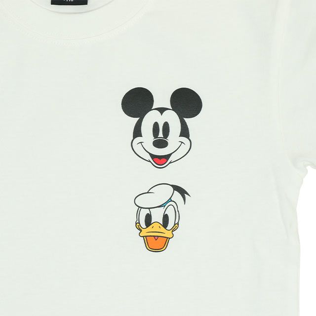 【ベビードール】ミッキー ドナルド 親子お揃い 袖キャラクタ ーロンT 0199K / ベビーサイズ キッズ リンクコーデ ペアルック 親子コーデ トップス 長袖 クルーネック カットソー 天竺素材