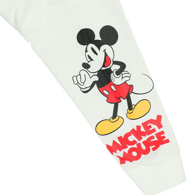 【ベビードール】ミッキー ドナルド 親子お揃い 袖キャラクタ ーロンT 0199K / ベビーサイズ キッズ リンクコーデ ペアルック 親子コーデ トップス 長袖 クルーネック カットソー 天竺素材