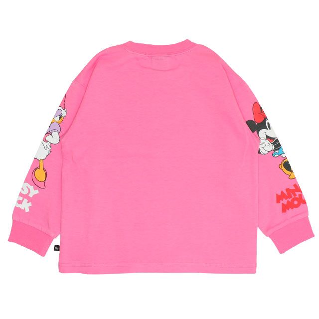 【ベビードール】ミニー デイジー 親子お揃い 袖キャラクタ ーロンT 0199K / ベビーサイズ キッズ リンクコーデ ペアルック 親子コーデ トップス 長袖 クルーネック カットソー 天竺素材