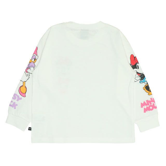 【ベビードール】ミニー デイジー 親子お揃い 袖キャラクタ ーロンT 0199K / ベビーサイズ キッズ リンクコーデ ペアルック 親子コーデ トップス 長袖 クルーネック カットソー 天竺素材