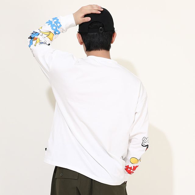 【ベビードール】ミッキー ドナルド 親子お揃い 袖キャラクタ ーロンT 0199A / 大人 ユニセックス 男女兼用 リンクコーデ ペアルック 親子コーデ トップス 長袖 クルーネック カットソー 天竺素材