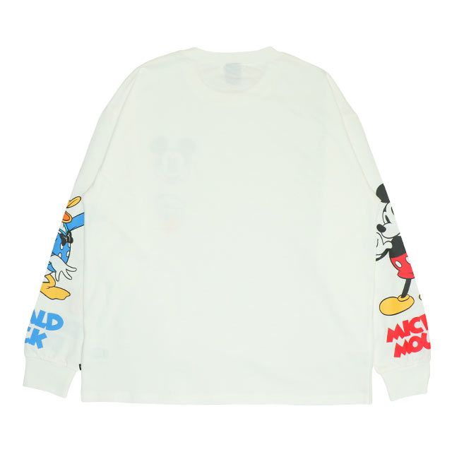 【ベビードール】ミッキー ドナルド 親子お揃い 袖キャラクタ ーロンT 0199A / 大人 ユニセックス 男女兼用 リンクコーデ ペアルック 親子コーデ トップス 長袖 クルーネック カットソー 天竺素材