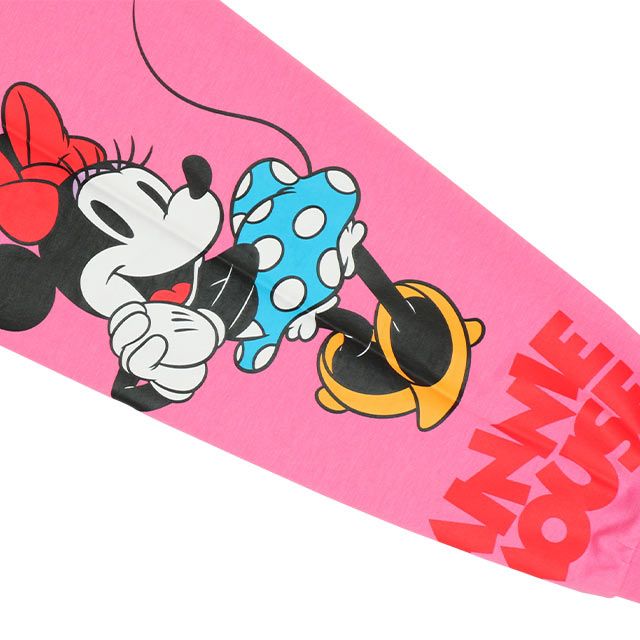 【ベビードール】ミニー デイジー 親子お揃い 袖キャラクタ ーロンT 0199A / 大人 ユニセックス 男女兼用 リンクコーデ ペアルック 親子コーデ トップス 長袖 クルーネック カットソー 天竺素材