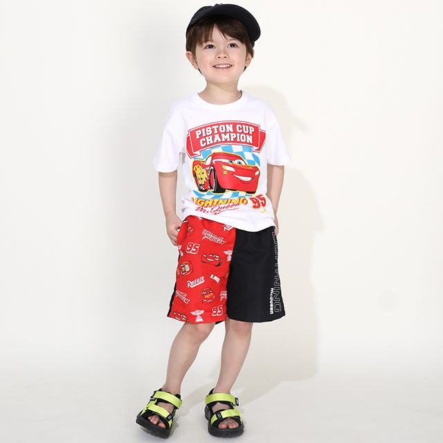 【ベビードール】カーズ BIGフェイスTシャツ 0216K / ライトニング・マックィーン ベビーサイズ キッズ トップス 半袖 クルーネック カットソー 天竺素材