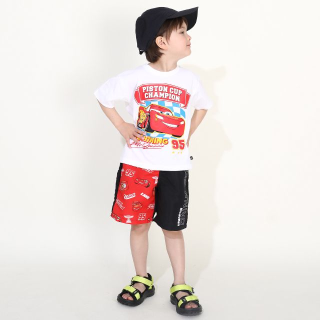 【ベビードール】カーズ BIGフェイスTシャツ 0216K / ライトニング・マックィーン ベビーサイズ キッズ トップス 半袖 クルーネック カットソー 天竺素材