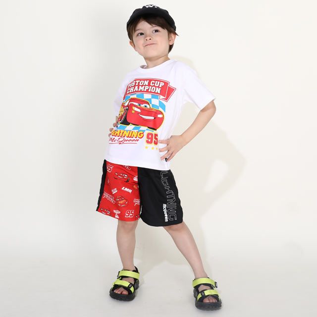 【ベビードール】カーズ BIGフェイスTシャツ 0216K / ライトニング・マックィーン ベビーサイズ キッズ トップス 半袖 クルーネック カットソー 天竺素材