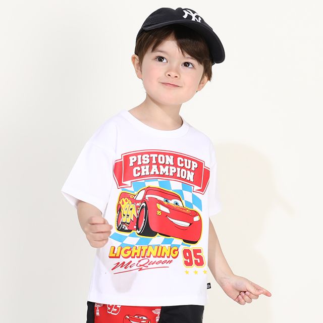【ベビードール】カーズ BIGフェイスTシャツ 0216K / ライトニング・マックィーン ベビーサイズ キッズ トップス 半袖 クルーネック カットソー 天竺素材