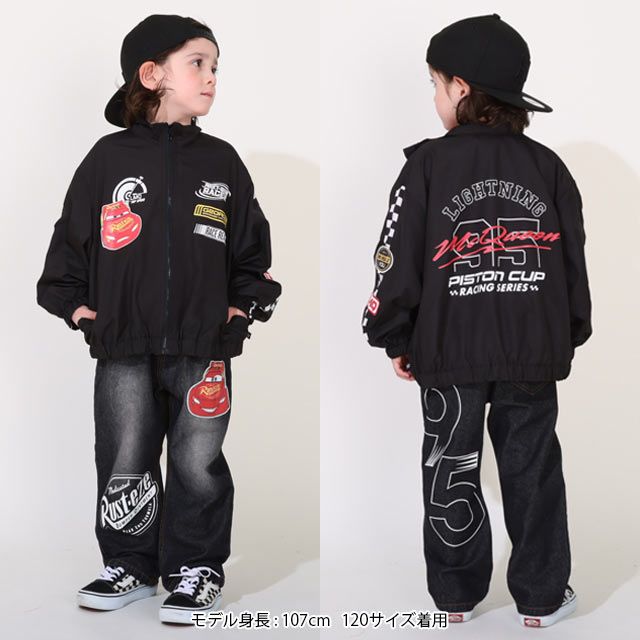 【ベビードール】カーズ ウィンドブレーカー 0218K / ライトニング・マックィーン ベビーサイズ キッズ 撥水加工 ワッペン 軽量 羽織り 薄手 トップス 長袖 アウター ジャンパー