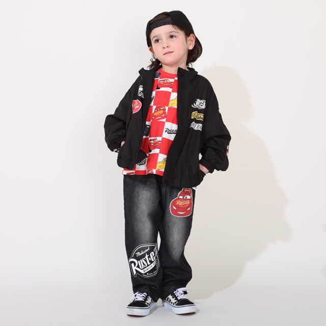 【ベビードール】カーズ ウィンドブレーカー 0218K / ライトニング・マックィーン ベビーサイズ キッズ 撥水加工 ワッペン 軽量 羽織り 薄手 トップス 長袖 アウター ジャンパー