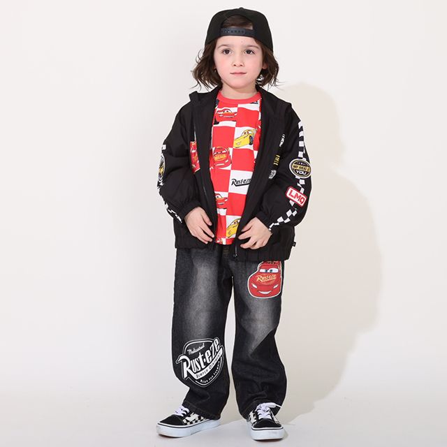 【ベビードール】カーズ ウィンドブレーカー 0218K / ライトニング・マックィーン ベビーサイズ キッズ 撥水加工 ワッペン 軽量 羽織り 薄手 トップス 長袖 アウター ジャンパー