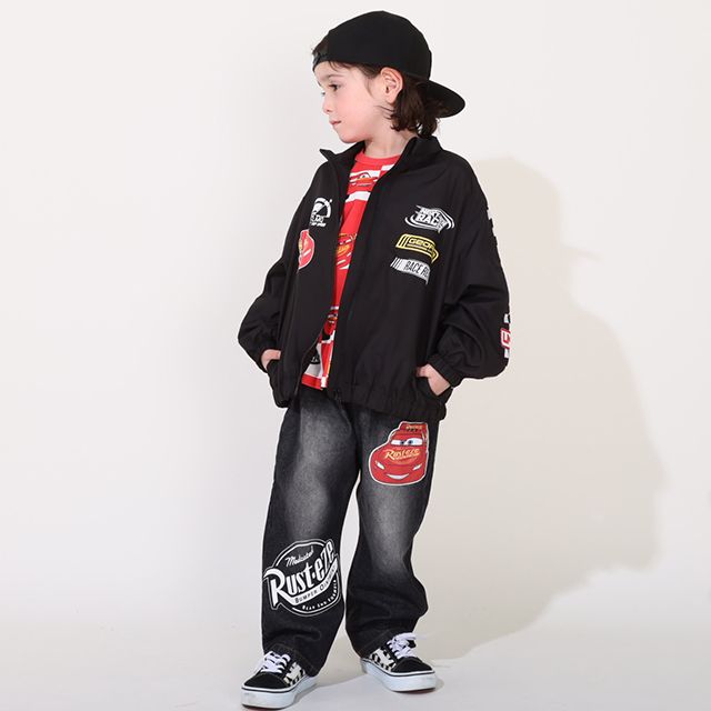 【ベビードール】カーズ ウィンドブレーカー 0218K / ライトニング・マックィーン ベビーサイズ キッズ 撥水加工 ワッペン 軽量 羽織り 薄手 トップス 長袖 アウター ジャンパー