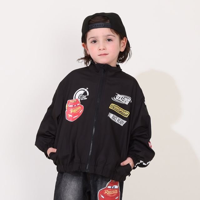 【ベビードール】カーズ ウィンドブレーカー 0218K / ライトニング・マックィーン ベビーサイズ キッズ 撥水加工 ワッペン 軽量 羽織り 薄手 トップス 長袖 アウター ジャンパー