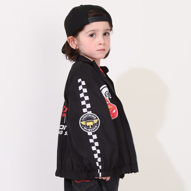 【ベビードール】カーズ ウィンドブレーカー 0218K / ライトニング・マックィーン ベビーサイズ キッズ 撥水加工 ワッペン 軽量 羽織り 薄手 トップス 長袖 アウター ジャンパー