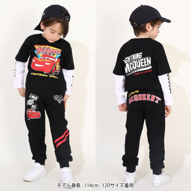 【ベビードール】カーズ バックロゴロングパンツ 0219K / ライトニング・マックィーン ベビーサイズ キッズ スウェット素材 ウエストゴム 長ズボン ボトムス ジョガーパンツ ジャージ