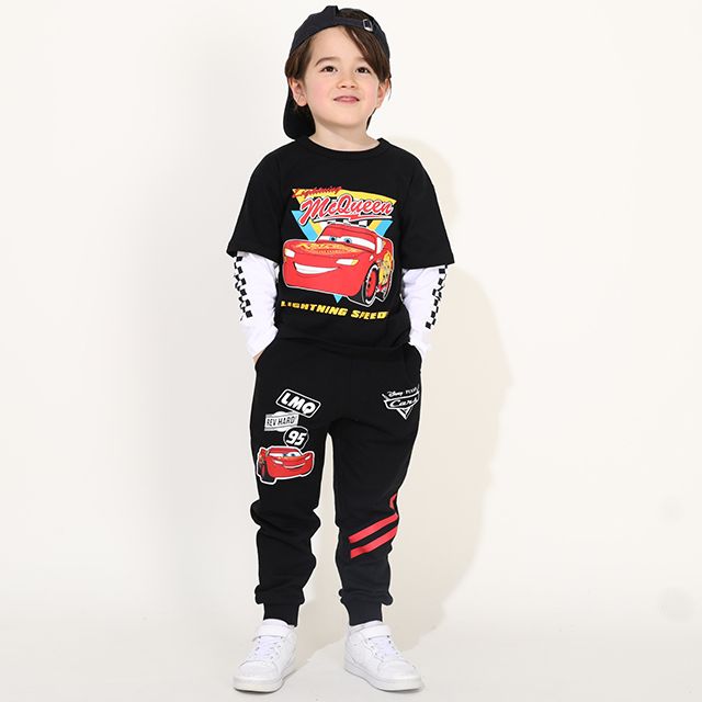 【ベビードール】カーズ バックロゴロングパンツ 0219K / ライトニング・マックィーン ベビーサイズ キッズ スウェット素材 ウエストゴム 長ズボン ボトムス ジョガーパンツ ジャージ