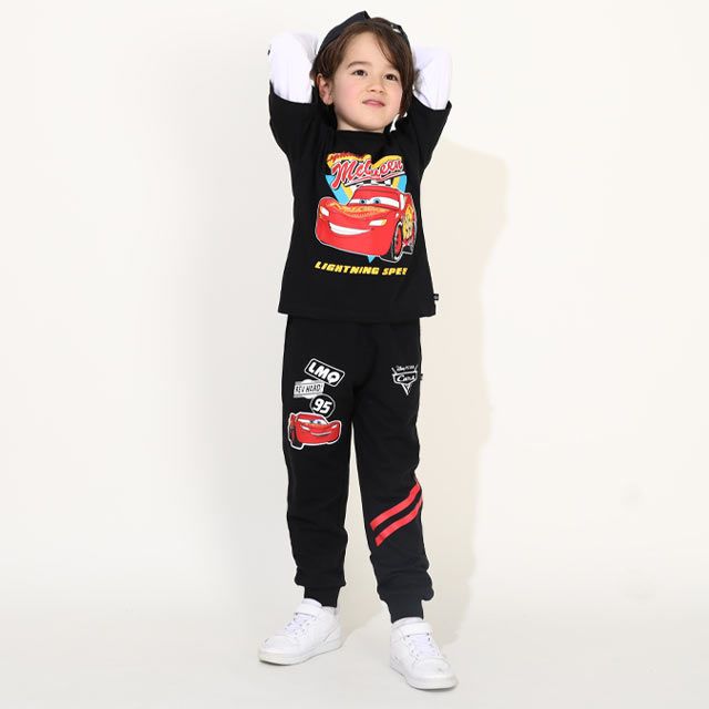 【ベビードール】カーズ バックロゴロングパンツ 0219K / ライトニング・マックィーン ベビーサイズ キッズ スウェット素材 ウエストゴム 長ズボン ボトムス ジョガーパンツ ジャージ
