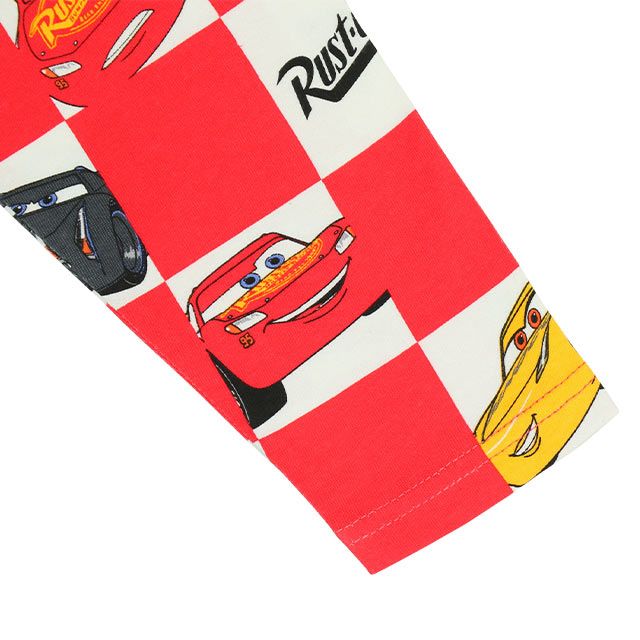 【ベビードール】カーズ ボックス総柄ロンT 0220K / ベビーサイズ キッズ 天竺素材 トップス 長袖 クルーネック カットソー ライトニング・マックィーン クルーズ・ラミレス ジャクソン・ストーム クロスロード