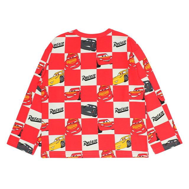 【ベビードール】カーズ ボックス総柄ロンT 0220K / ベビーサイズ キッズ 天竺素材 トップス 長袖 クルーネック カットソー ライトニング・マックィーン クルーズ・ラミレス ジャクソン・ストーム クロスロード