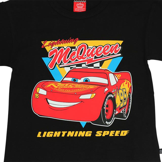 【ベビードール】カーズ レイヤードロンT 0221K / ライトニング・マックィーン ベビーサイズ キッズ 天竺素材 レイヤード風 トップス 長袖 クルーネック カットソー