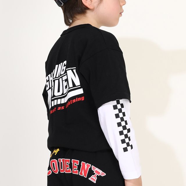 【ベビードール】カーズ レイヤードロンT 0221K / ライトニング・マックィーン ベビーサイズ キッズ 天竺素材 レイヤード風 トップス 長袖 クルーネック カットソー