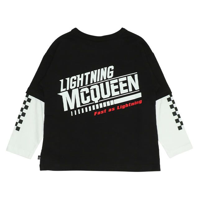 【ベビードール】カーズ レイヤードロンT 0221K / ライトニング・マックィーン ベビーサイズ キッズ 天竺素材 レイヤード風 トップス 長袖 クルーネック カットソー