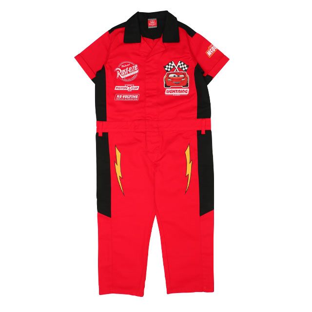 【ベビードール】カーズ レーサー風つなぎ 0222K / ライトニング・マックィーン ベビーサイズ キッズ ジャンプスーツ つなぎ 作業服 オールインワン 丈夫