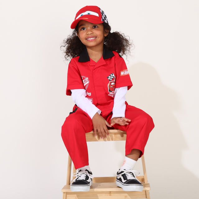 【ベビードール】カーズ レーサー風つなぎ 0222K / ライトニング・マックィーン ベビーサイズ キッズ ジャンプスーツ つなぎ 作業服 オールインワン 丈夫