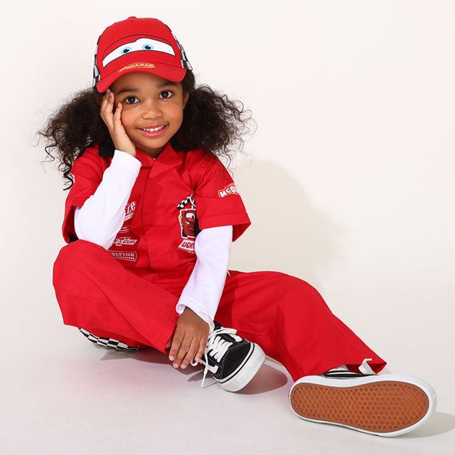 【ベビードール】カーズ レーサー風つなぎ 0222K / ライトニング・マックィーン ベビーサイズ キッズ ジャンプスーツ つなぎ 作業服 オールインワン 丈夫