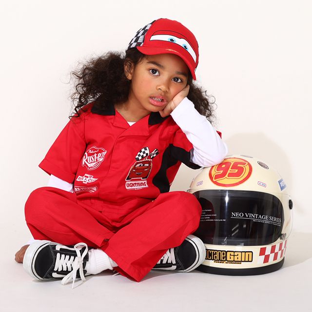 【ベビードール】カーズ レーサー風つなぎ 0222K / ライトニング・マックィーン ベビーサイズ キッズ ジャンプスーツ つなぎ 作業服 オールインワン 丈夫