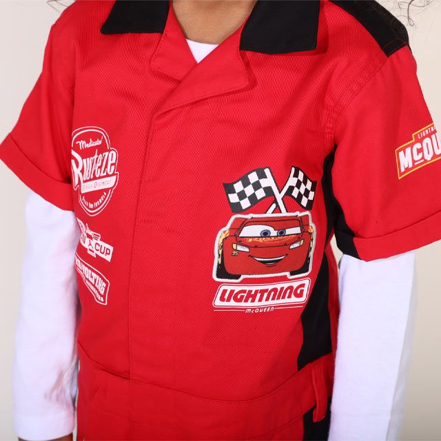 【ベビードール】カーズ レーサー風つなぎ 0222K / ライトニング・マックィーン ベビーサイズ キッズ ジャンプスーツ つなぎ 作業服 オールインワン 丈夫