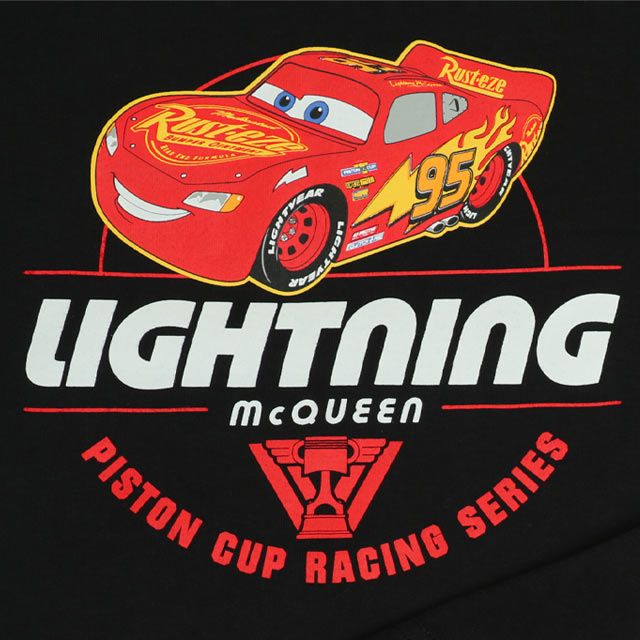 【ベビードール】カーズ 袖エンブレムTシャツ 0223K / ライトニング・マックィーン ベビーサイズ キッズ 天竺素材 トップス 半袖 クルーネック カットソー