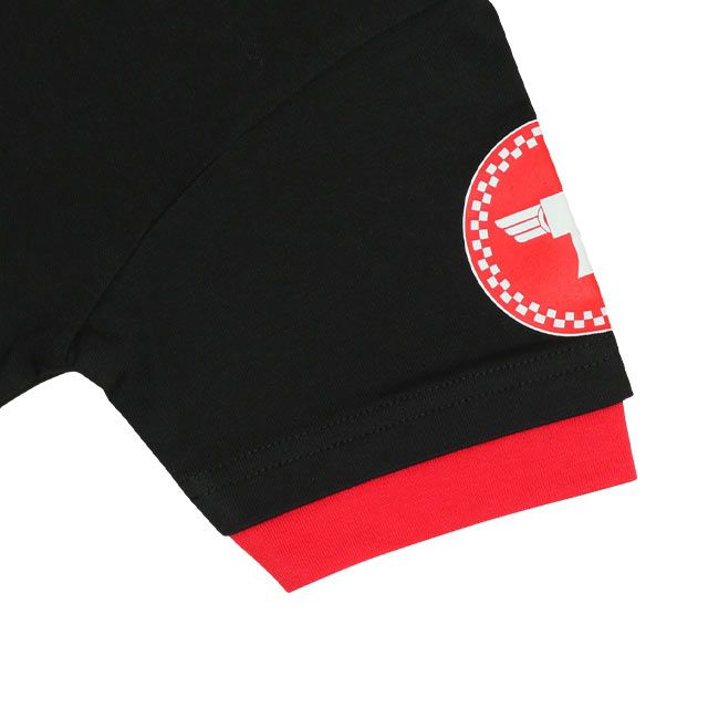 【ベビードール】カーズ 袖エンブレムTシャツ 0223K / ライトニング・マックィーン ベビーサイズ キッズ 天竺素材 トップス 半袖 クルーネック カットソー