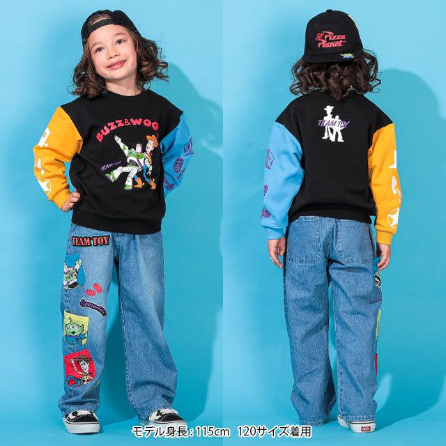 【ベビードール】ウッディ バズ 親子お揃い キャラクタートレーナー 0224K / ベビーサイズ キッズ リンクコーデ ペアルック 親子コーデ トップス 長袖 クルーネック