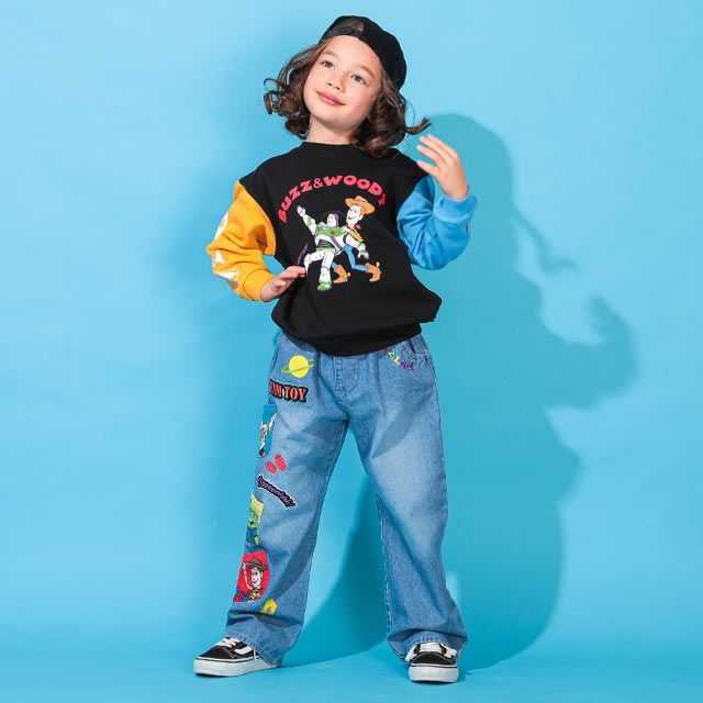 【ベビードール】ウッディ バズ 親子お揃い キャラクタートレーナー 0224K / ベビーサイズ キッズ リンクコーデ ペアルック 親子コーデ トップス 長袖 クルーネック