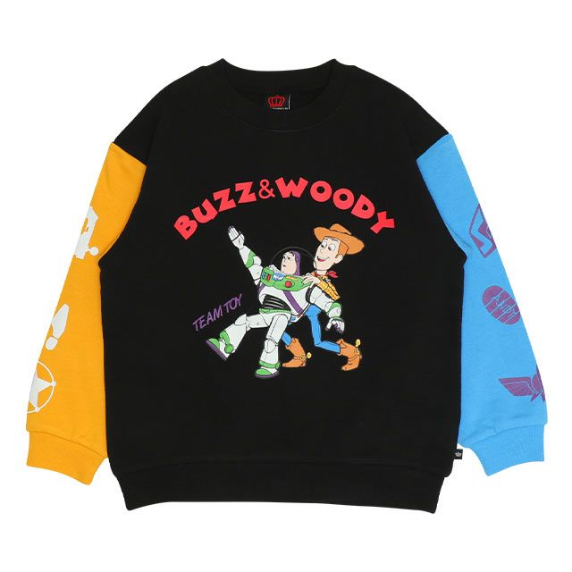 【ベビードール】ウッディ バズ 親子お揃い キャラクタートレーナー 0224K / ベビーサイズ キッズ リンクコーデ ペアルック 親子コーデ トップス 長袖 クルーネック