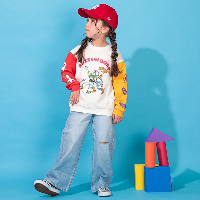 【ベビードール】ウッディ バズ 親子お揃い キャラクタートレーナー 0224K / ベビーサイズ キッズ リンクコーデ ペアルック 親子コーデ トップス 長袖 クルーネック