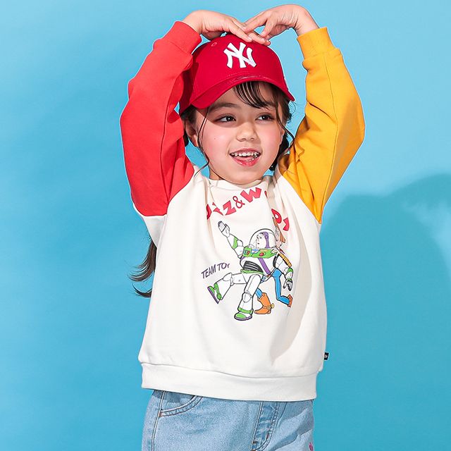 【ベビードール】ウッディ バズ 親子お揃い キャラクタートレーナー 0224K / ベビーサイズ キッズ リンクコーデ ペアルック 親子コーデ トップス 長袖 クルーネック