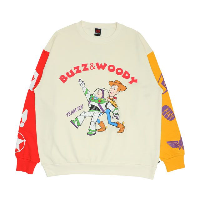 【ベビードール】ウッディ バズ 親子お揃い キャラクタートレーナー 0224A / 大人 ユニセックス 男女兼用 リンクコーデ ペアルック 親子コーデ トップス 長袖 クルーネック