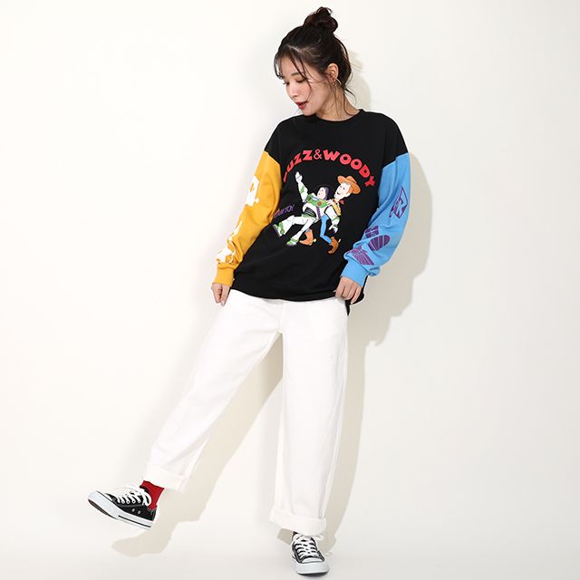 【ベビードール】ウッディ バズ 親子お揃い キャラクタートレーナー 0224A / 大人 ユニセックス 男女兼用 リンクコーデ ペアルック 親子コーデ トップス 長袖 クルーネック